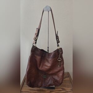 Fossil Brown Leather Shoulder Bag